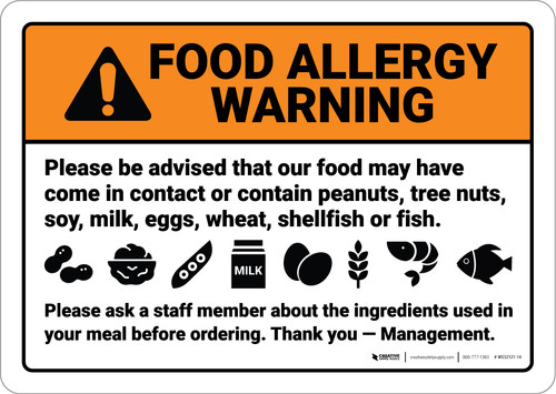 food allergy warning